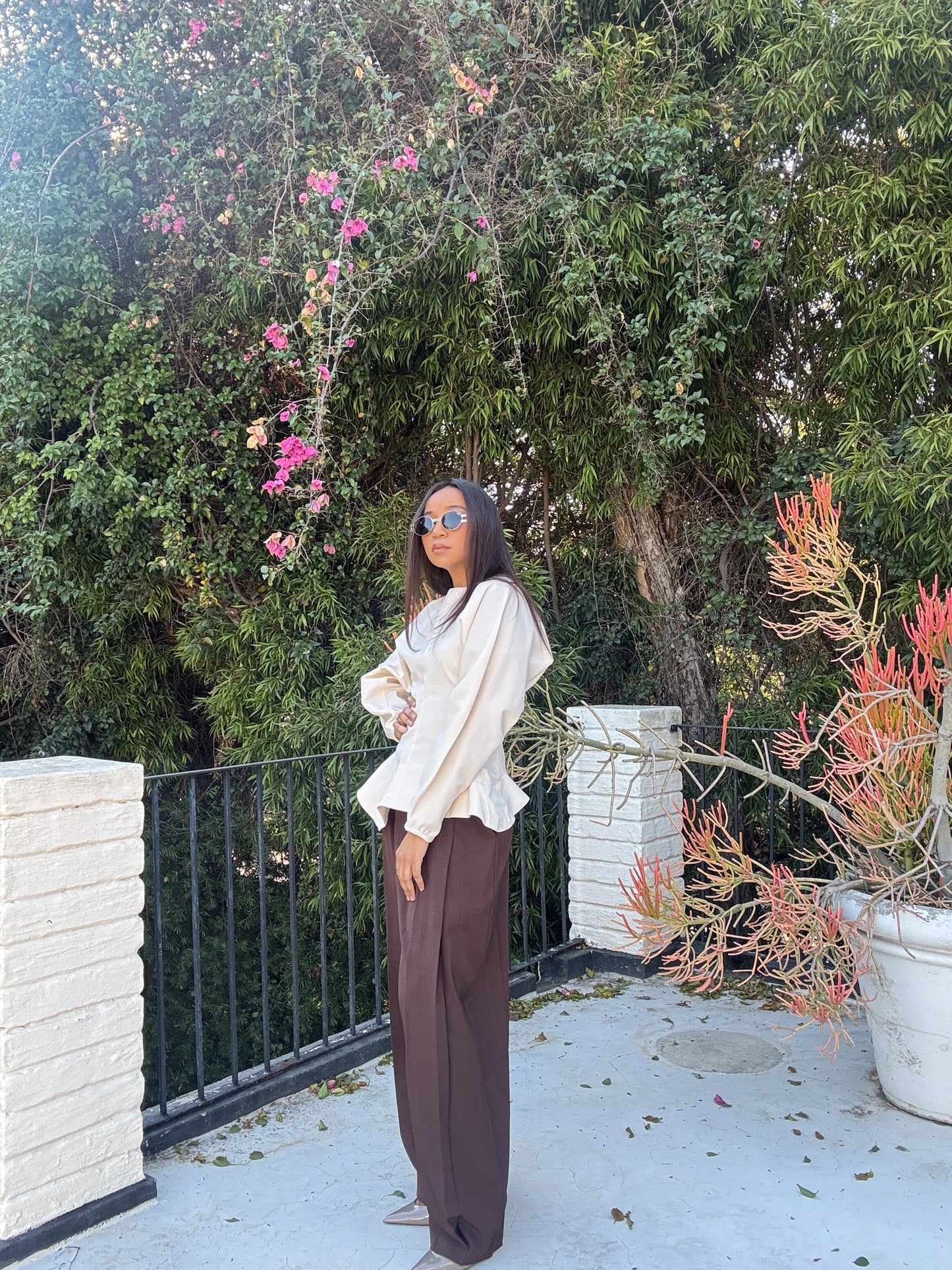 Elle - Cream Sculptured long sleeve